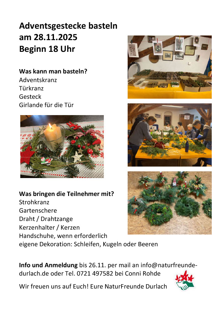 Adventsgestecke basteln mit Conni